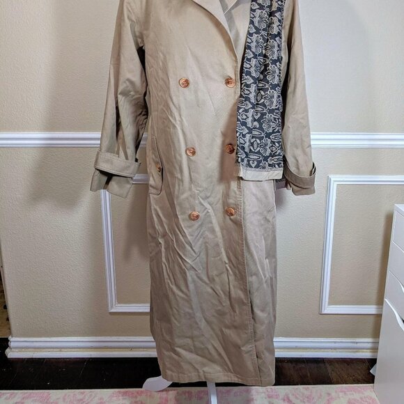 Taupe Double Breasted Trench Coat by Misty Harbor - Picture 6 of 11